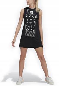 Черное теннисное платье ADIDAS с шортами