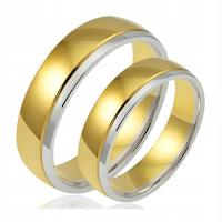 Золотые двухцветные обручальные кольца набор 585 14k