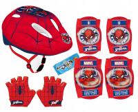 4x ochraniacze kask rowerowy M rękawiczki na rower Spiderman osłona