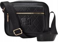 Monnari Черная Стеганая Сумка-Мессенджер Женская С Ремнем Большая Сумка