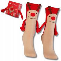 Skarpetki na Magnes Trzymające się za Ręce Świąteczne RENIFERY MORAJ 39-44
