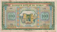 6.dbr.Maroko, 100 Franków 1943, St.3/3+