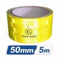 TAŚMA na samochód konturowa ODBLASKOWA 50mm 5m ŻÓŁTA NEON