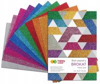 Blok brokatowy A4 10ark. 150g 10 kolorów, Happy Color