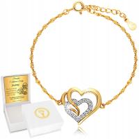 Золотое сердце браслет 925/585 подарок для девочки причастие гравер