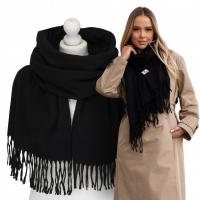 Szalik damski dwustronny PETERSON z frędzlami elegancki szal na jesień zimę