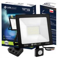 Галогенная светодиодная лампа с датчиком движения 50 Вт, прожектор для наружного освещения