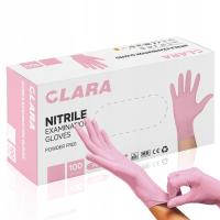 Clara rękawiczki nitrylowe różowe rękawice bezpudrowe Pink - 100 szt.