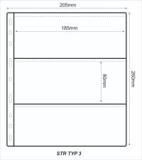 Strona karta do banknotów typu 3 - 25,8cm x 23cm, 3 kieszenie 7,8cm x 18,7