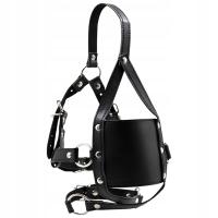 Кожаный кляп БДСМ с шариковой маской жгут для лица рот кляп жгут