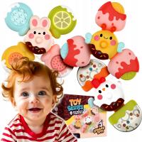 ДЕТСКАЯ СЕНСОРНАЯ ИГРУШКА ДЛЯ ВАННЫ FIDGET SPINNER С ПРИСОСКОЙ 3 ШТ.