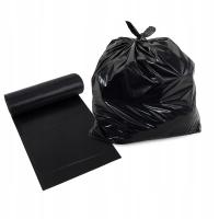 Worki na śmieci odpady rolka 10szt 150L czarne extra grube mocne wytrzymałe