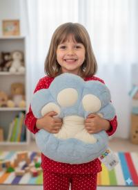 Pluszowa Poduszka Przytulanka Z Kieszenią Na Ręce Ogrzewacz Niebieska 40cm