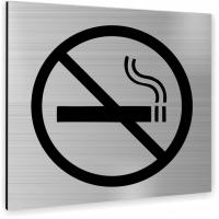 Tabliczka ZAKAZ PALENIA SREBRNA Tablica nierdzewna PIKTOGRAM ALUMINIUM