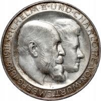 Niemcy, Wirtembergia, Wilhelm II, 3 marki 1911 F. #TA#
