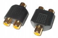 2× ROZDZIELACZ ROZGAŁĘZIACZ RCA CINCH 1x2gniazdo 4175