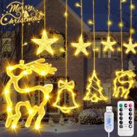 Lampki świąteczne LED Boże Narodzenie łańcuch kurtyna 8 trybów 2,5 m