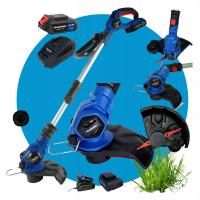 Podkaszarka Akumulatorowa Do Trawy Zestaw 2Ah + Ładowarka + Nożyki 10 szt.