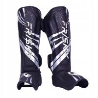 Ochraniacze na golenie do kickboxingu Profesjonalni mężczyźni Kobiety Dorośli Noga M Srebrno-czarne