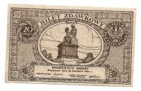 B063 - Bilet zdawkowy - 20 groszy 1924 r. - Stan 3