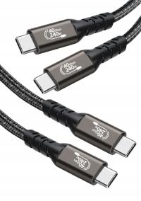 Kabel przewód USB 4 Gen 3x2 C-C M/M 40Gbit/s 240W 0,5m