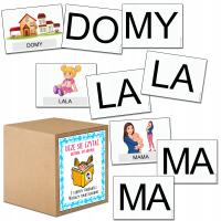 * Sylabowa układanka - nauka czytania - sylabami - 2-sylabowe - 79 wyrazów!