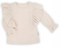 Bluzka dziewczęca długi rękaw MIX BAMAR NICOL falbanki beżowa r. 110
