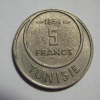 5 Francs, Tunezja, 1954r. X9860