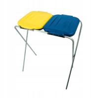 Stojak na worki 120l żółty/niebieski podwójny stelaż na odpady segregacja