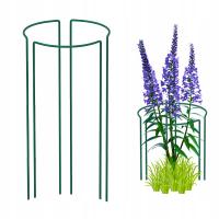 Stalowa podpora do kwiatów 60 cm zielona 3 sztuki podpór do roślin