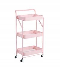 Полка для ванной комнаты NIKA TBR CART передвижная кухонная полка на колесиках розовая