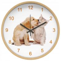 Тихий настенные часы для комнаты вашего ребенка Кошка и Собака