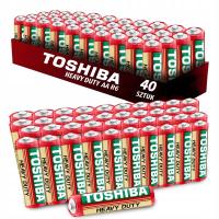 40x Baterie TOSHIBA HEAVY DUTY BATERIA R6 AA 1,5V PALUSZKI ZESTAW