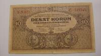 Banknot 10 Koron / Korun 1927 r. - perforacja 