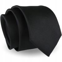 Элегантный мужской галстук гладкий черный матовый селедка модный G131