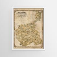 Mapa poglądowa Królestwa Polskiego - 1885 - Wójcicka - 70x50 cm