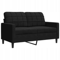 Sofa aksamitna 2-osobowa czarna 137x77x80 cm