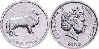 1 cent (2003) Wyspy Cooka Elżbieta II - Border collie