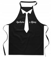 FARTUCH Z NADRUKIEM kuchenny KUCHARZ Z KLASĄ krawat męski dla Taty prezent