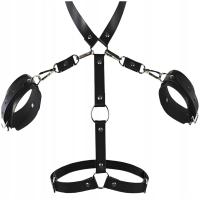 Кожаные ремни БДСМ жгут с наручниками и ошейником