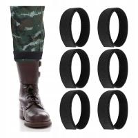 Opaski na nogawki z rzepem czarne 12 szt. outdoor trekking