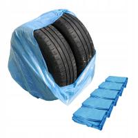 Niebieskie DUŻE worki na koła, opony LDPE (100x100 cm) - 100 szt - Stix