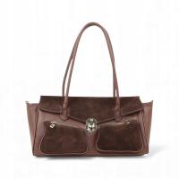 Torebka Skórzana Prisca-M Czekoladowy Klasyczna Elegancja dla Kobiet