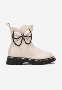 Renee Beżowe Botki Zimowy Ekoskóra