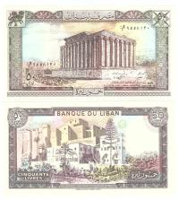 LIBAN 50 LIVRES 1988 P-65d UNC