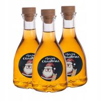 10x Butelki Dekoracyjne BELL 0,2l +etykiety świąteczne na NALEWKI LIKIER