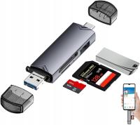 CZYTNIK KART 6W1 USB USB C SD MICROSD ADAPTER DO TELEFONU I KOMPUTERA