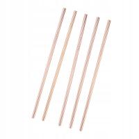 5 Sztuk Wielokrotnego Użytku Metalowa Słomka Ze Stali Nierdzewnej Prosta Różowe Złoto