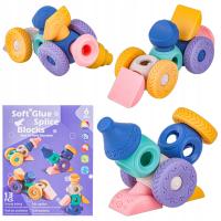 EDUKACYJNY zestaw klocków SENSORYCZNA ZABAWKA Miękkie KLOCKI Figury 13 szt