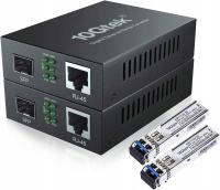 10Gtek [2 sztuki] Media konwerter Gigabit Ethernet, slot SFP z mod. SFP LX